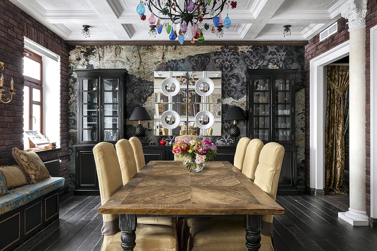 Фото дизайна столовой в интерьере таунхауса