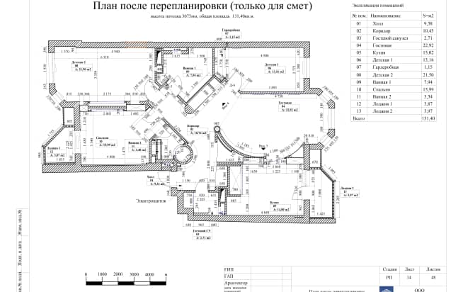 ЖК «DOMINION». План перепланировки