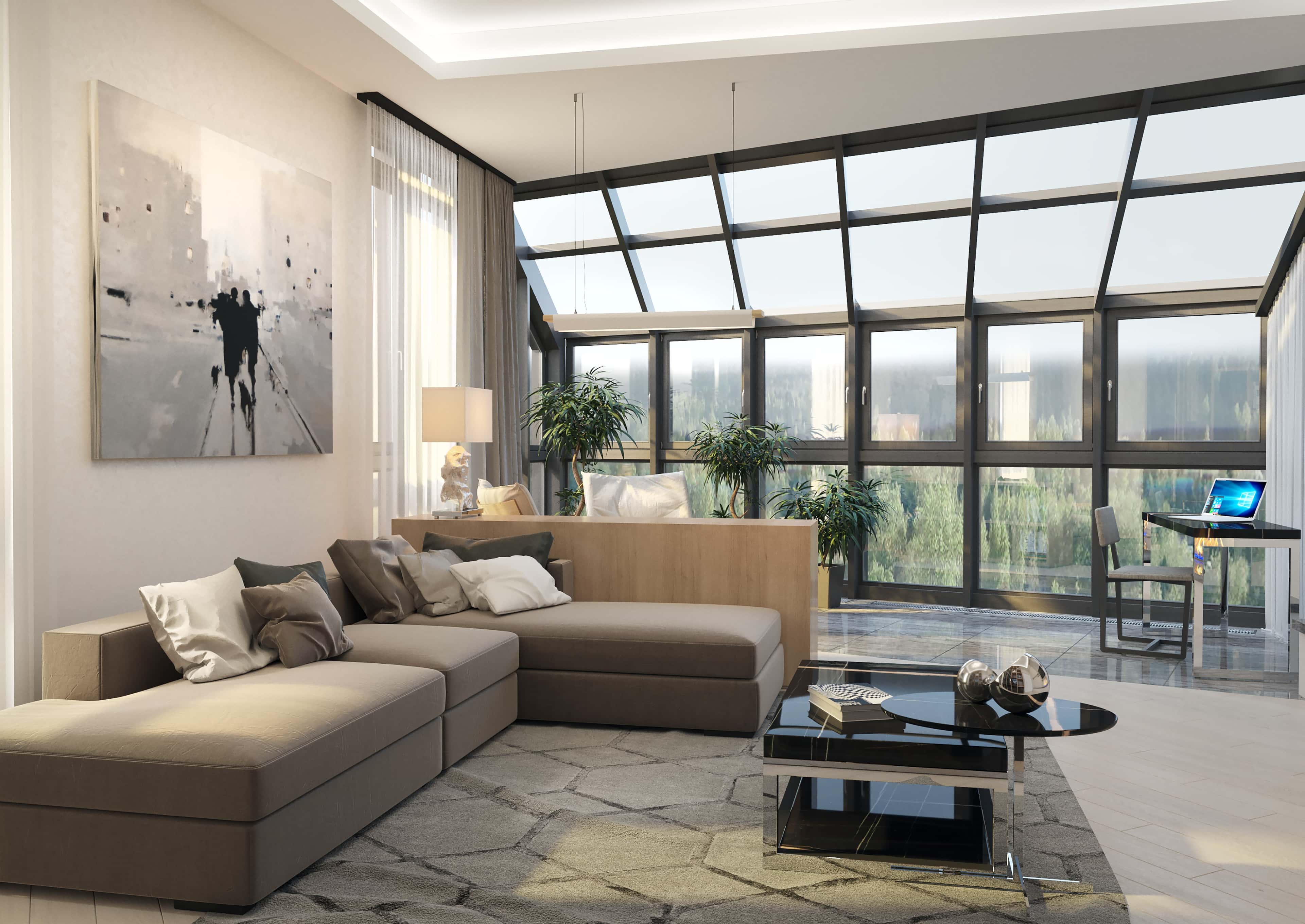 Дизайн квартиры с панорамными окнами в Москве Дизайн квартиры с панорамными окнами в Москве