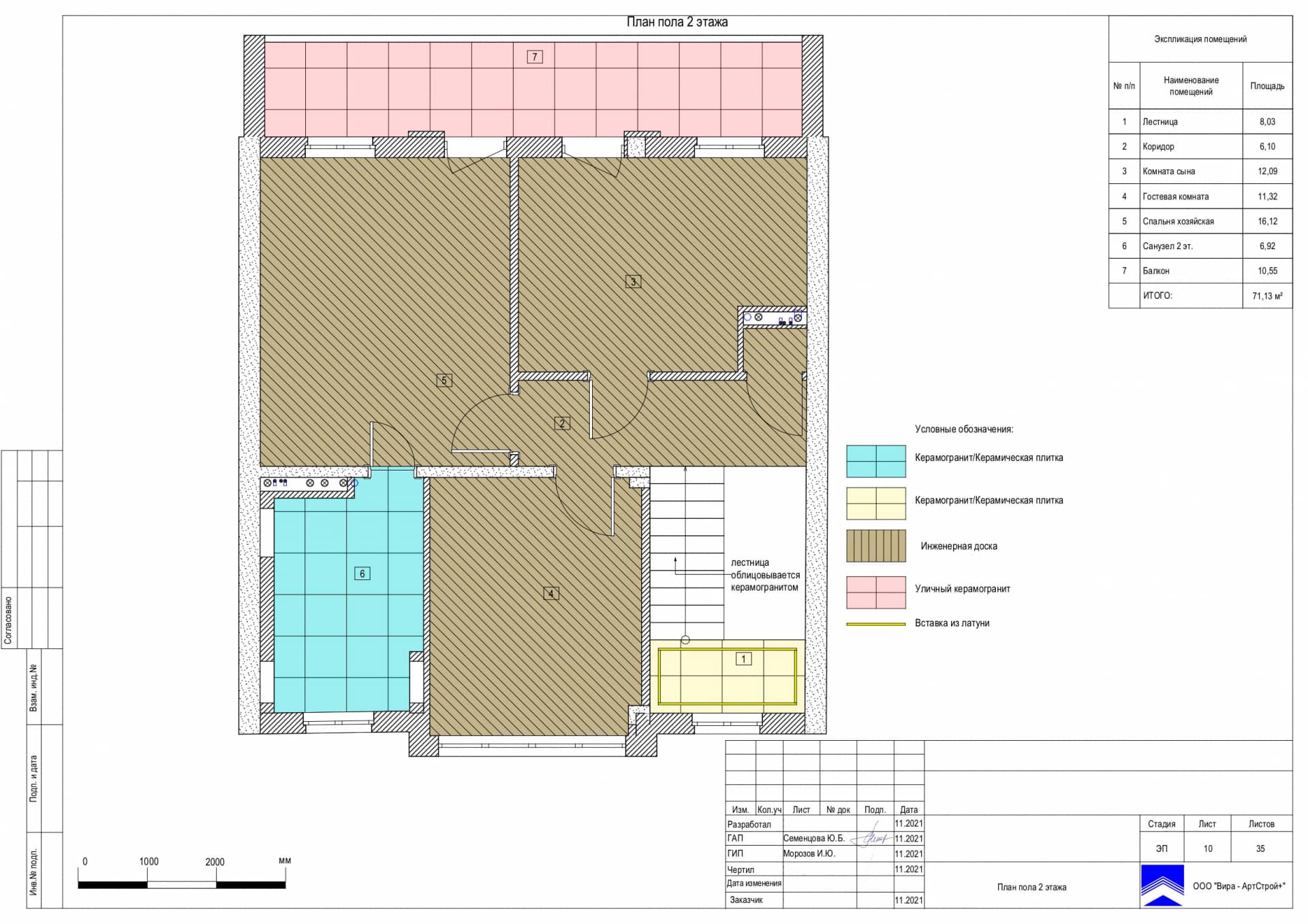 План пола 2 этажа, дом 140 м² в ЖК «Николинские ключи»