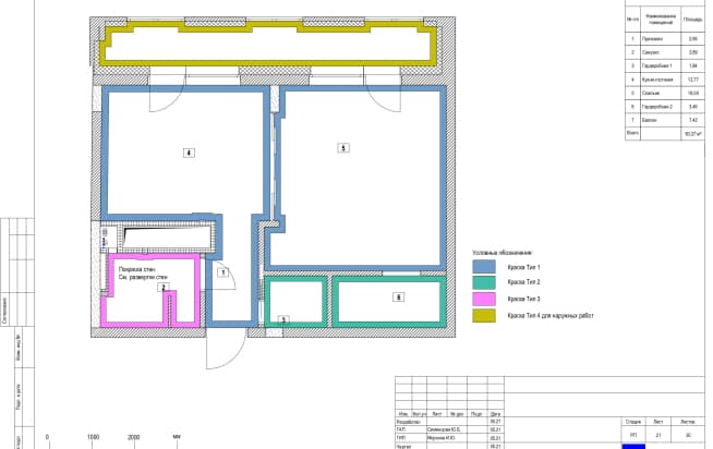 21 План отделки стен