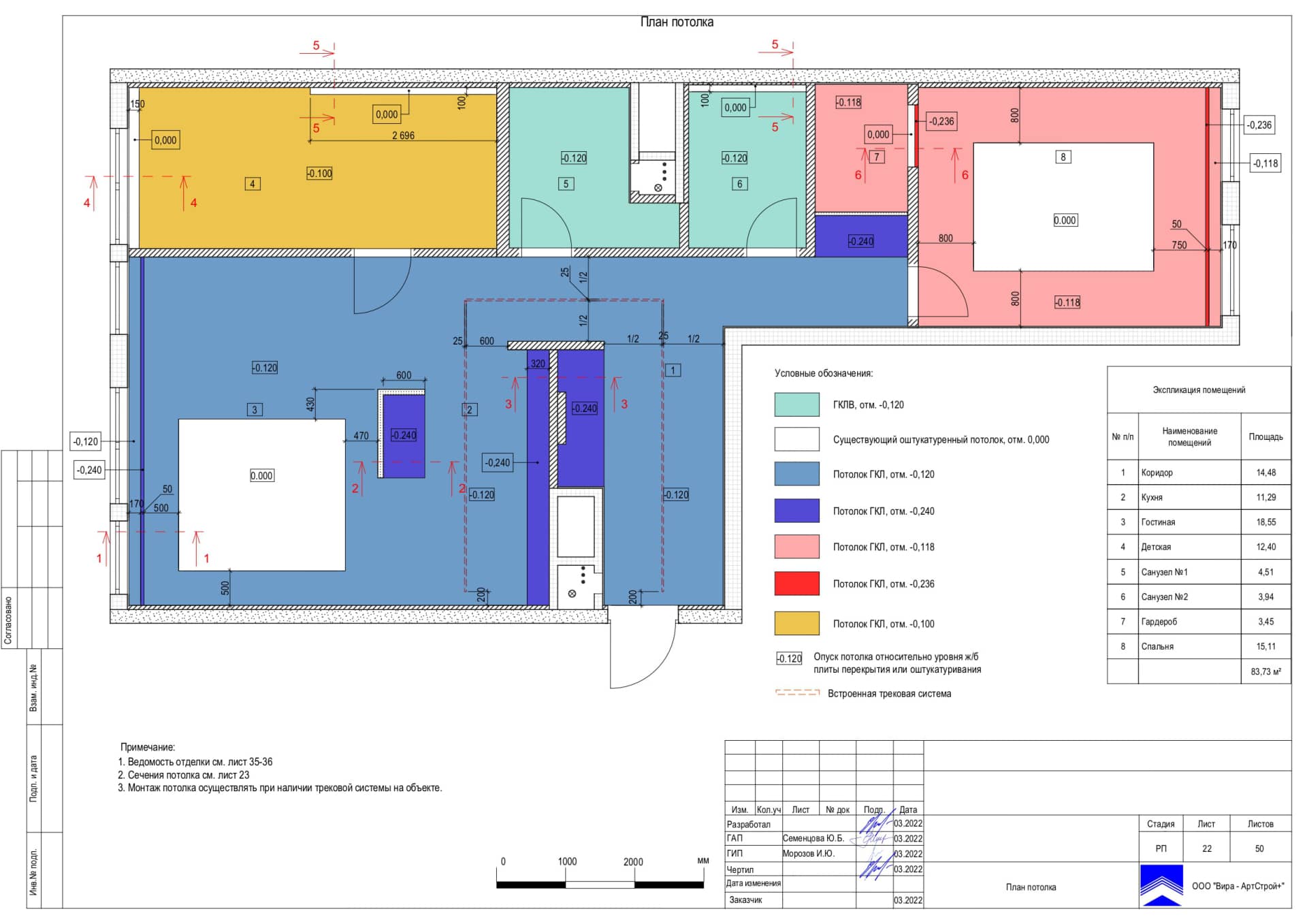 План пола, квартира 84 м² в ЖК «Хорошёвский»