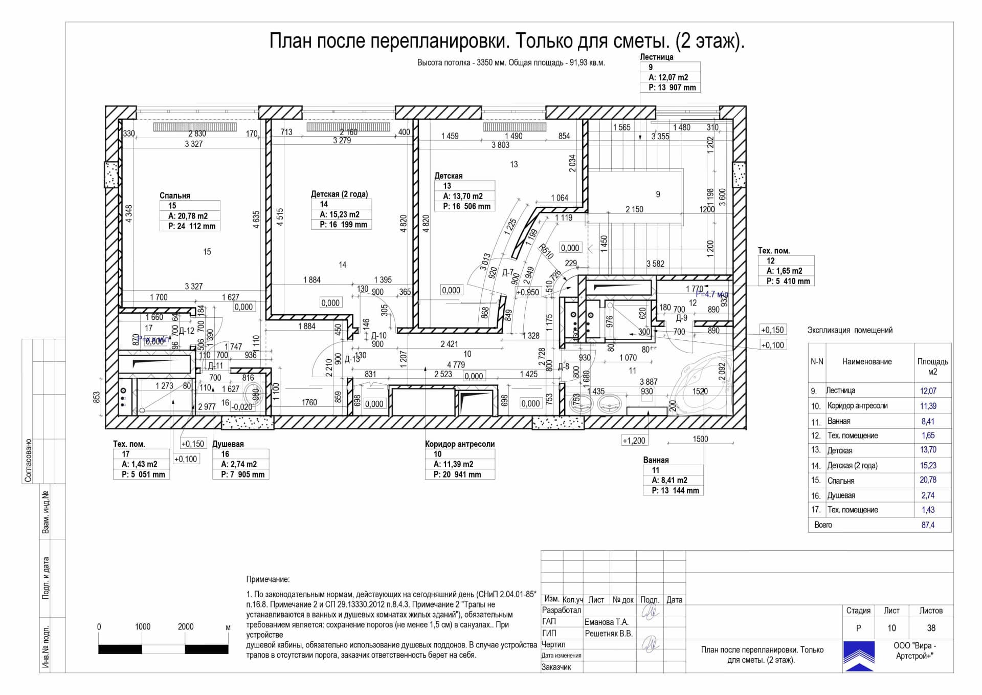 План после перепланировки, квартира 176 м² в ЖК «Измайлово Lane»