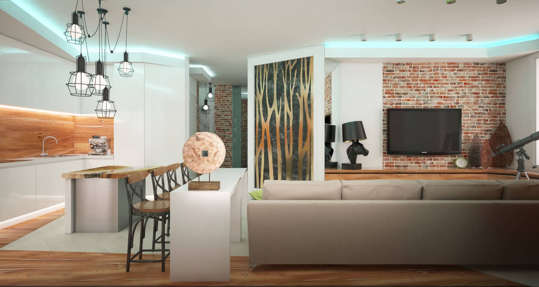 Современный дизайн 3 комнатной квартиры 2021