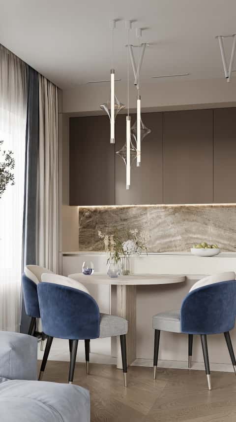 Дизайн и ремонт квартиры в ЖК Большая семерка — Сочный синий