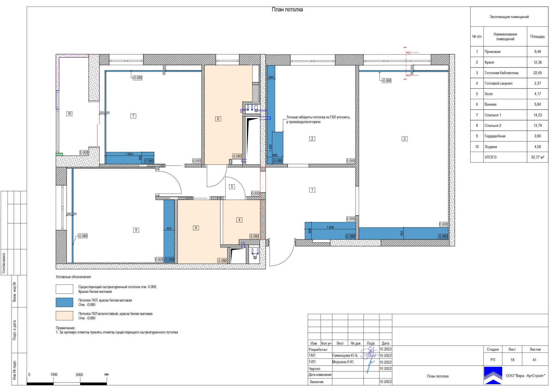 План пола, квартира 93 м² в ЖК «Город на реке Тушино-2018»